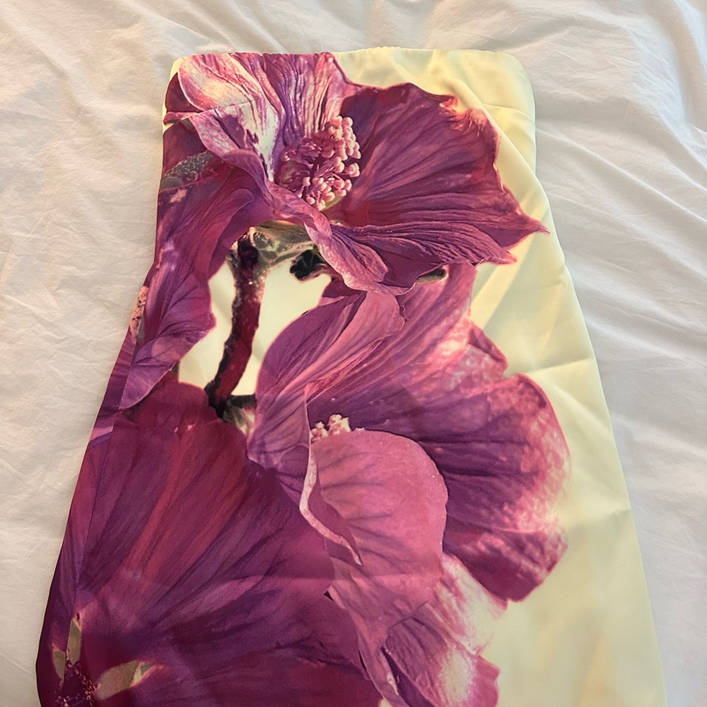 Floral Print Dress with Purple Flowers